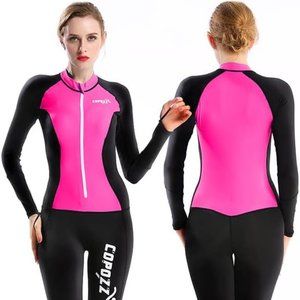 COPOZZ One-pc Diving Skin Rash Guard Swimsuit; Thin Wetsuit Full Body UV Protect